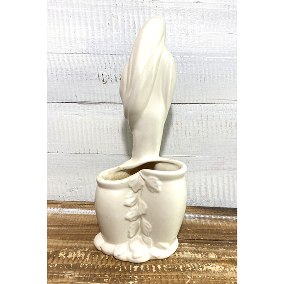 Vintage 1950s Haeger Pottery Ivory Madonna Virgin Mary Baby Jesus Planter #3264 - Picture 8 of 11